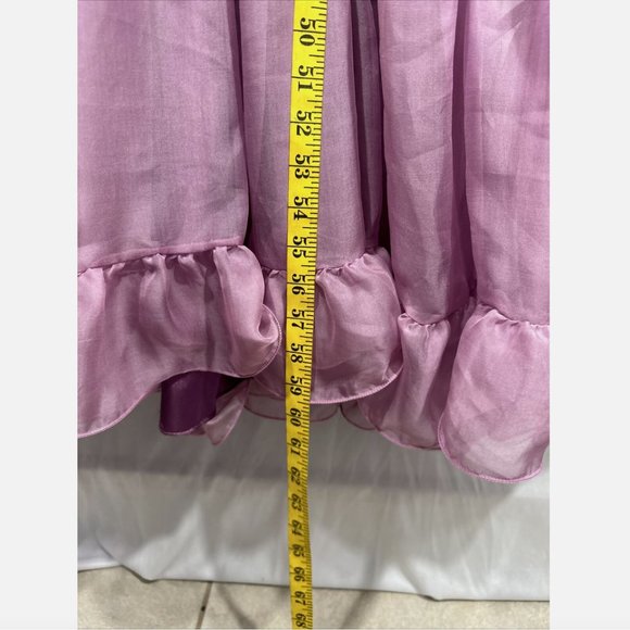 NWD Mac Duggal [ 10 ] Chiffon‎ Ruched Illusion Raglan Sleeve Ruffled Gown Q578 - Picture 5 of 16